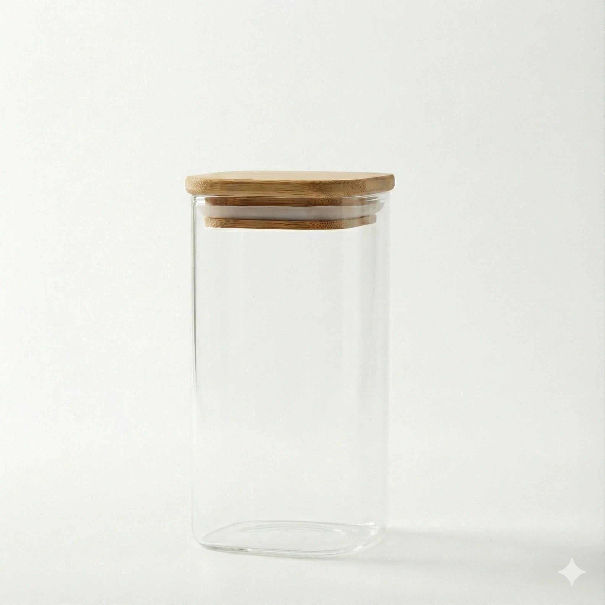 Limon Square Canister With Wooden Lid 1/9 Liter