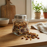 Glass jar with stainless steel lid