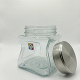 Glass jar with stainless steel lid