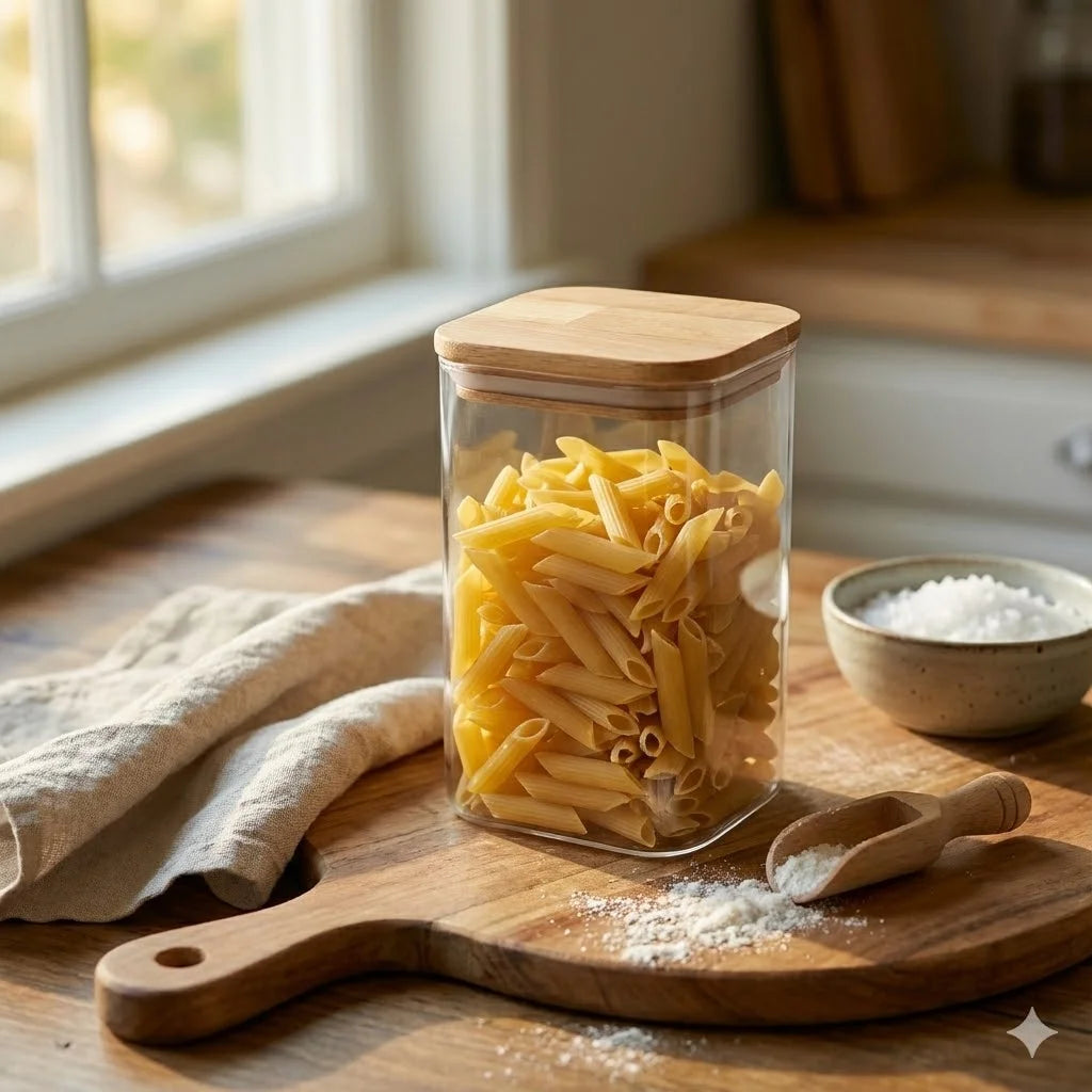 Limon Square Canister With Wooden Lid 1/9 Liter